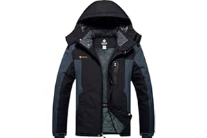 GEMYSE Men's Ski Snow Jacket Warm Winter Waterproof Coat Snowboard Rain Jacket Hooded Windproof Windbreaker