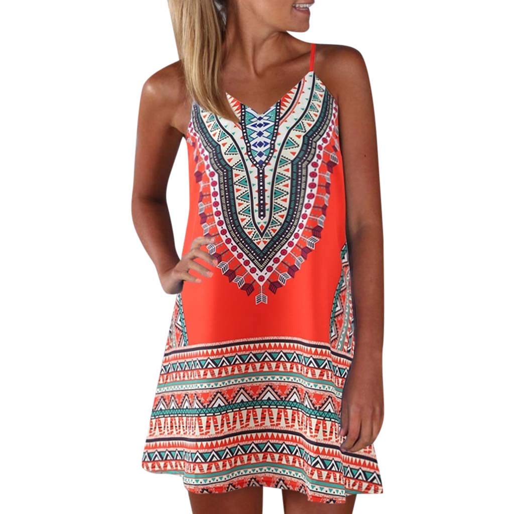 orange and blue sundress
