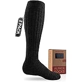 Juclise Alpaca Wool Knee High Terry Lined Boot Socks Heavyweight,Winter Thick Warm Fleece Thermal Moisture Wicking