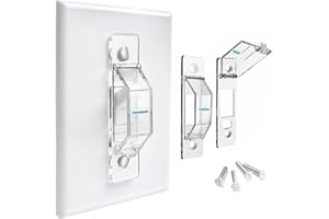 GEBENA 2 Pack Light Switch Cover Guard,Wall Light Switch Lock With Glow In The Dark Effect, Child Proof Wall Switch Cover Keeps Lights or Switches from Being Accidentally Turned ON or OFF （Clear)