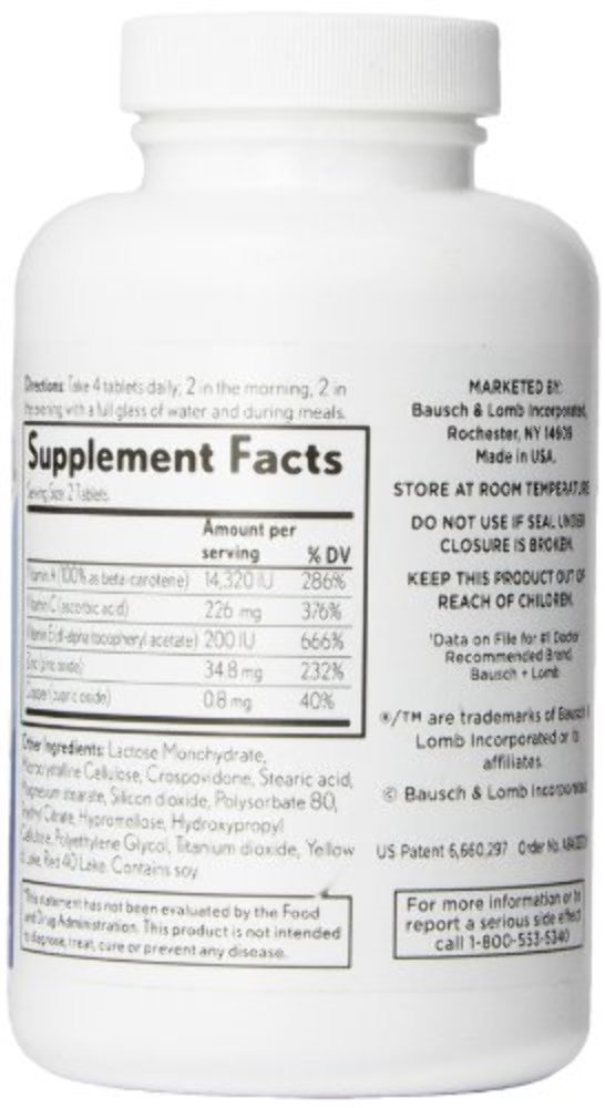 PreserVision AREDS Eye Vitamin & Mineral Supplement, Tablets, 240 Count (Pack of 1), Packaging May Vary