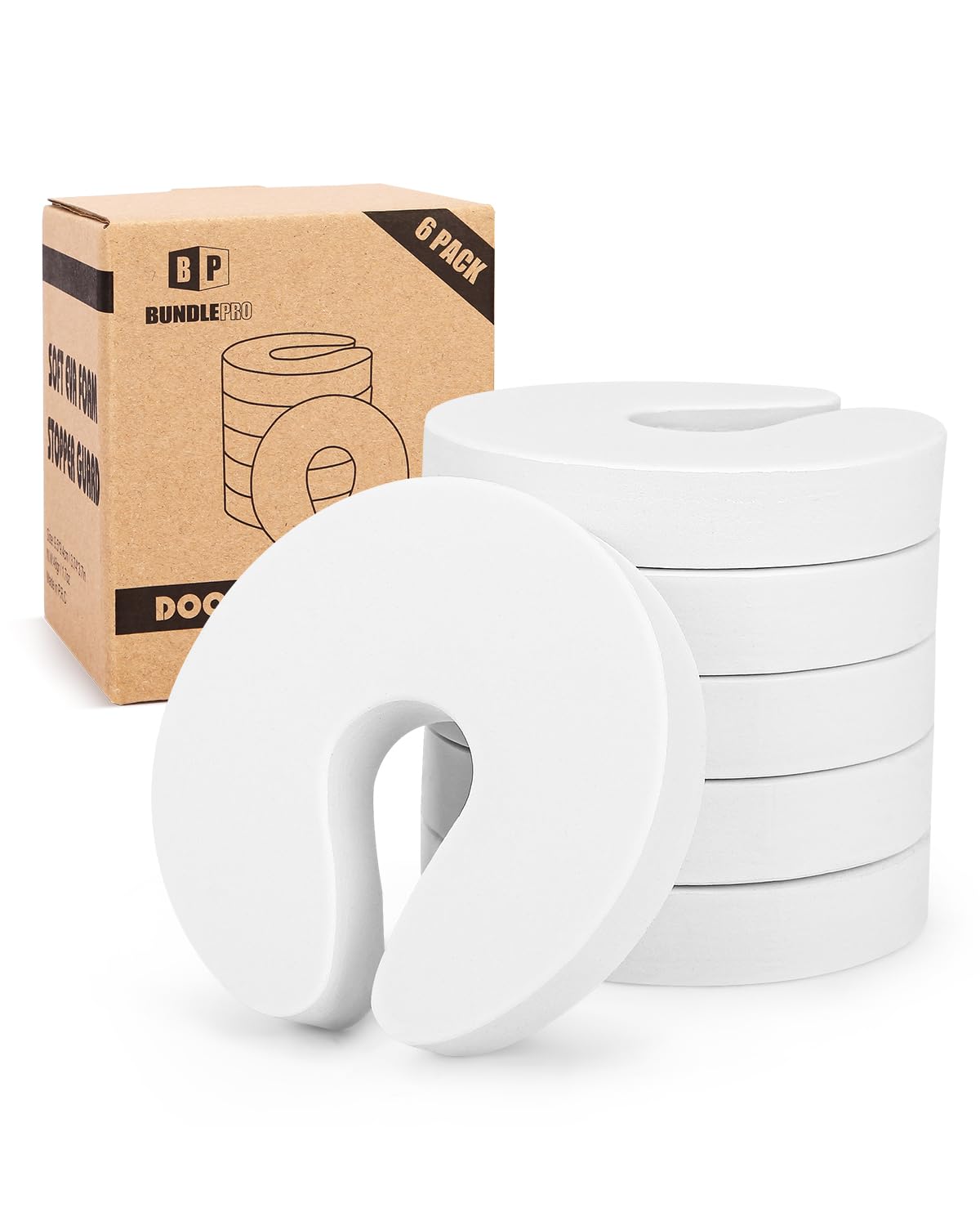 Pack of 6 Door Finger Pinch Guards, Child Proof Door Slam Stopper, Prevents Fingers Injuries, Baby and Pets from Getting Locked in Room,Fits Any Doors Size