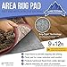 Area Rug Pad with Grip Tight Technology (9x12) Non Slip Padding Perfect for Hardwood Floors, Thick Felt Cushion for Rugs Nonskid Kitchen Persian Carpet Mat Natural Grey