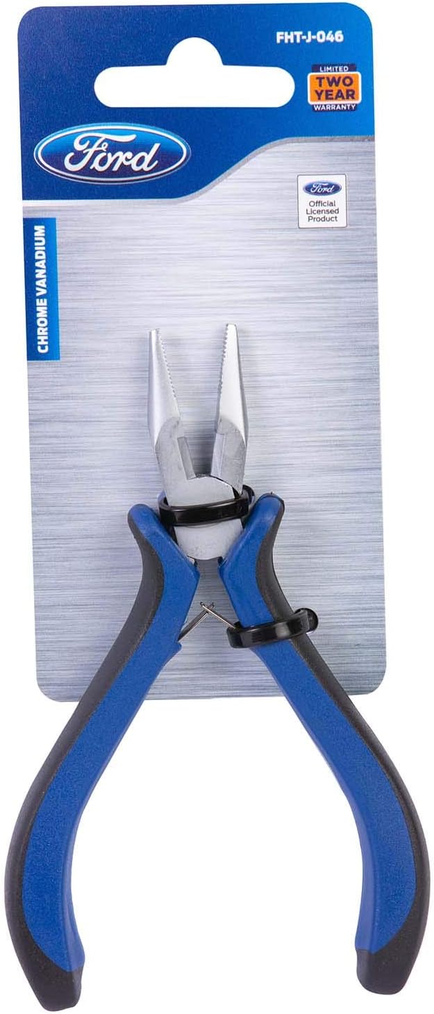 Ford Tools Mini Heavy Duty CRV Long Nose Plier With A Soft Grip Handle, FHT-J-046