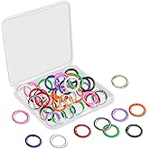 Guyakysk 50 Pcs Colorful Circle Carabiner Ring, 1 Inch Metal Spring O Rings for Keychains, Small Round Carabiner Clip for Keyrings Snap Hook Buckle, Bags, Purses, Handbag