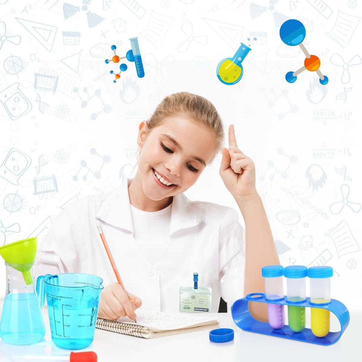 Kids Science Experiment Kit with Lab Coat Scientist Costume Dress Up and Role Play Toys Gift for Boys Girls Kids Age 5-11 Christmas Birthday Party: Clothing