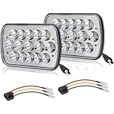 AMUNIESUN Compatible With Chevy Express Cargo Van 1500 2500 3500 Truck Lights 7''x6 6x7 Inch Super Bright High Low Beam Headlight Pair