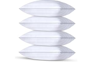 Wamsound Bed Pillows for Sleeping 4 Pack Standard Size - Luxury Quality Hotel Collection Pillows with Premium Plush Fiber - S
