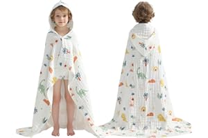 usbettas Toddler Hooded Bath Towels,100% Cotton Muslin Baby Towels for Boys Girls,Ultra Soft & Absorbent Quick Dry Kids Towel for Beach,Pool,Bathroom,Large 43x43 Inch