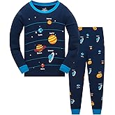 Boys Pajamas 100% Cotton Toddler Clothes Set Planet Dinosaur Long Sleeve Sleepwear 2 Piece Kids Pjs Size 3-10 Years