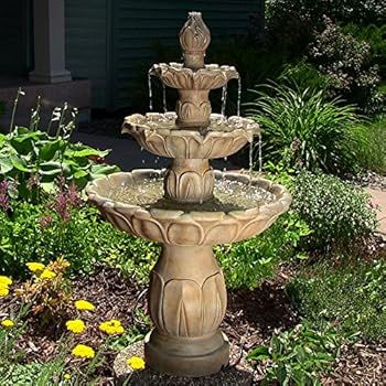 Amazon.com : Sunnydaze Classic Tulip Three-Tier Outdoor Water Fountain