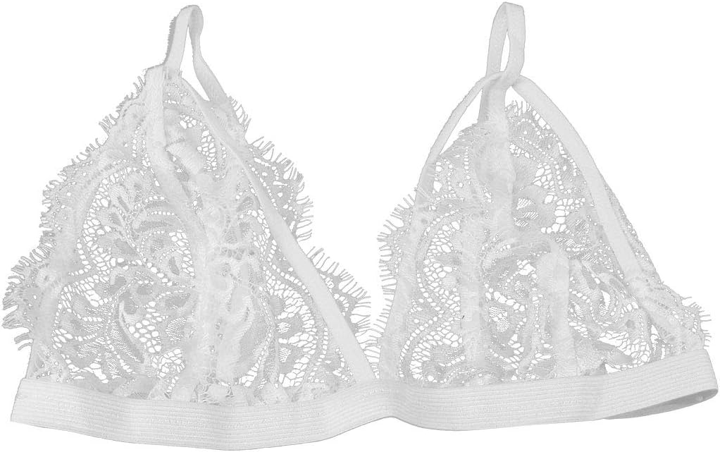 BESTOYARD Women Lace Mesh Unlined Bra Underwire SeeThrough