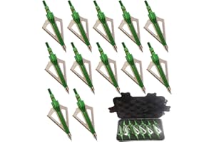 EOOENOON ARCHERY EOOENOON Hunting Broadheads 100 Grains, Archery Broadheads Screw-in Arrow Heads Arrow Tips Compatible with Traditional Bows and Compound Bow(12Pack)