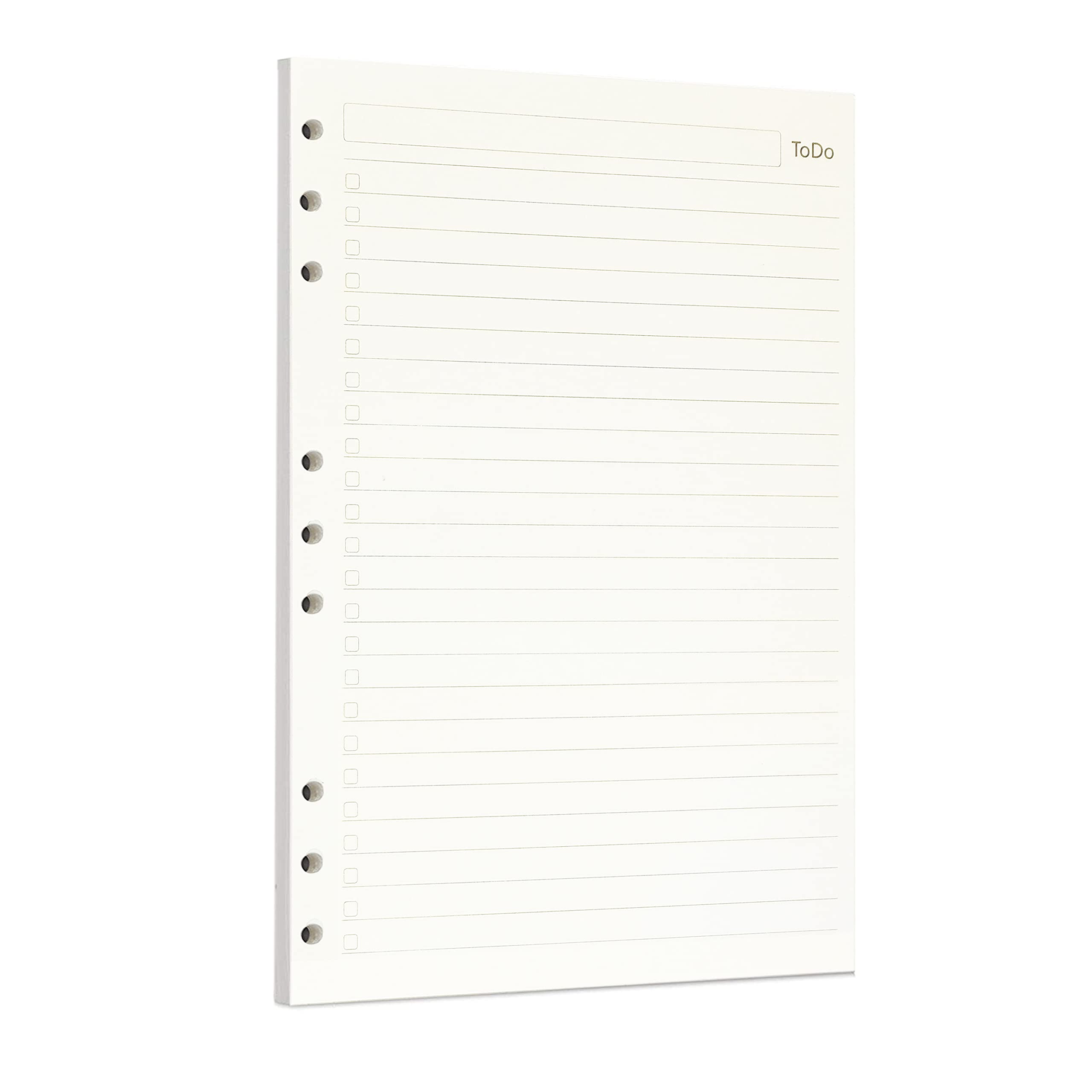 Zelten Loose Leaf Punched Paper Refills Paper for 6 Hole Binder Personal Organizer Diary Notebook Refillable Planner (Todo,B5/9 Hole)