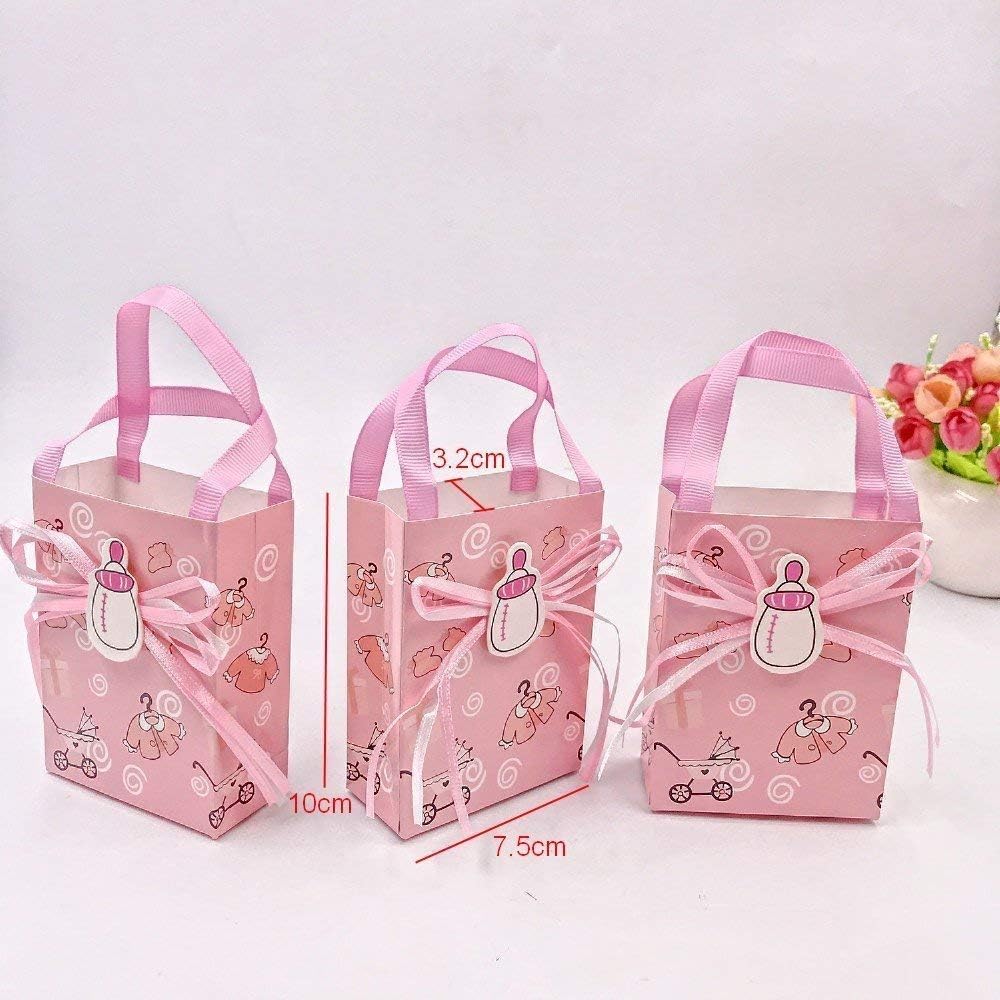 JZK 24 x Pink Confetti Sachets Confetti Bags Wedding Favour Place Cards for Christening Birth Communion Birthday Girl Girl - Image 4