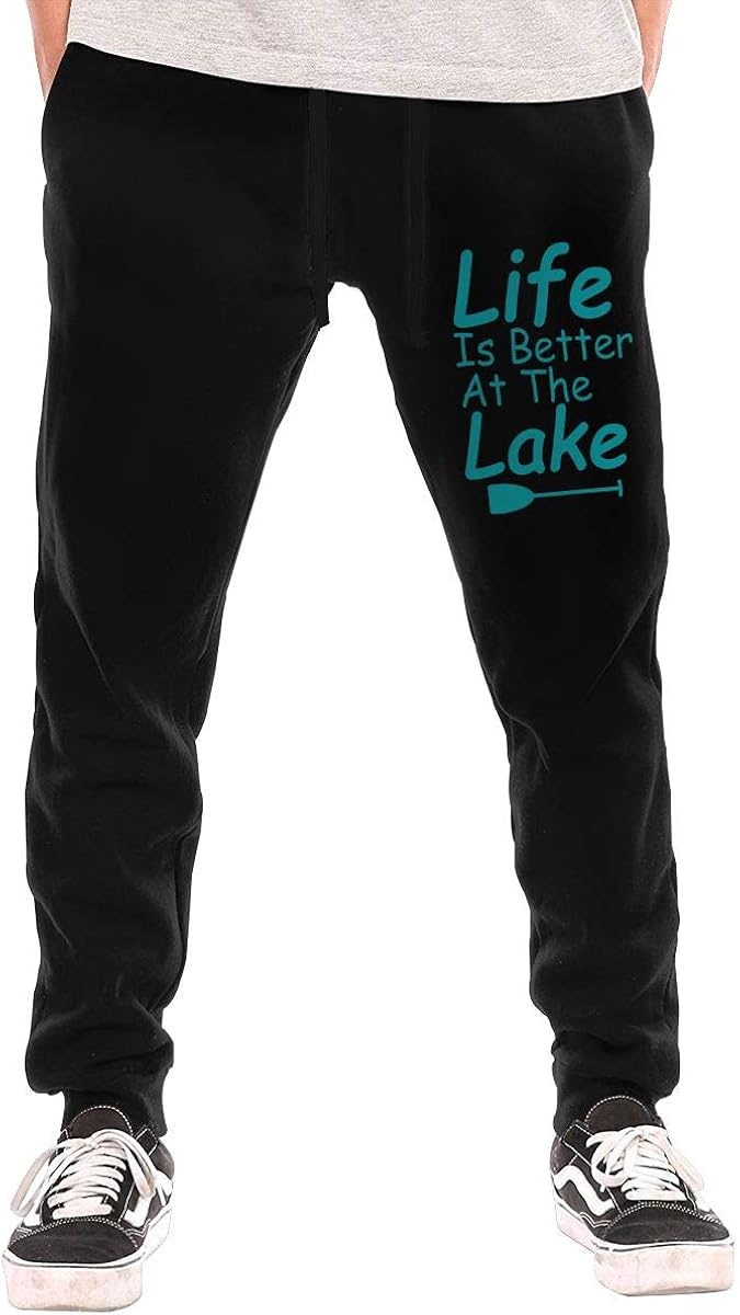 Men's Jogger Sweatpants Life is Better On The River Close Bottom Lounge Pants