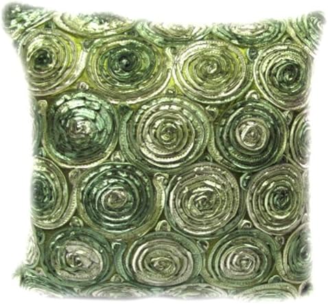 Single: Two Tone 3d Bouquet of Roses Throw Cushion Cover/pillow Sham Handmade By Satin and Thai Silk for Decorative Sofa, Car and Living Room 16"x 16"