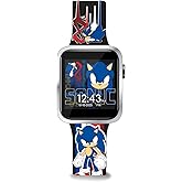 Accutime SEGA Sonic The Hedgehog Black Adult Smartwatch for Men, Women, Unisex - Touchscreen Camera, Weather, Messaging, Sports, Music, Heart Rate Monitor, Pedometer & More (Model: SNC4352M)