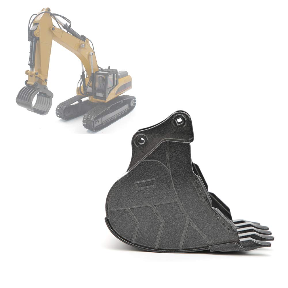 Dilwe RC Bucket, Metal RC Bucket RC Excavator Engineering Car Accessory Upgrade Part Compatible with 1580