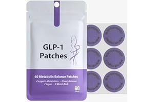 RJJSYXY GLP-1 Patches 60 Count – 2 Months Supply, Daily 8-Hour Deep Absorption | Natural Formula: Berberine, Cinnamon, Pomegranate Extracts & L-Glutamine