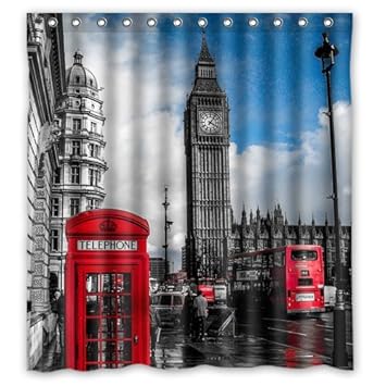 Amazon Com Shower Curtain Waterproof Bath Curtain London City