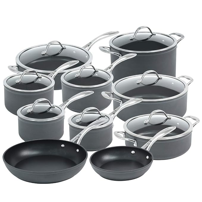 ProCook Professional Anodised NonStick Cookware Set 10 Piece