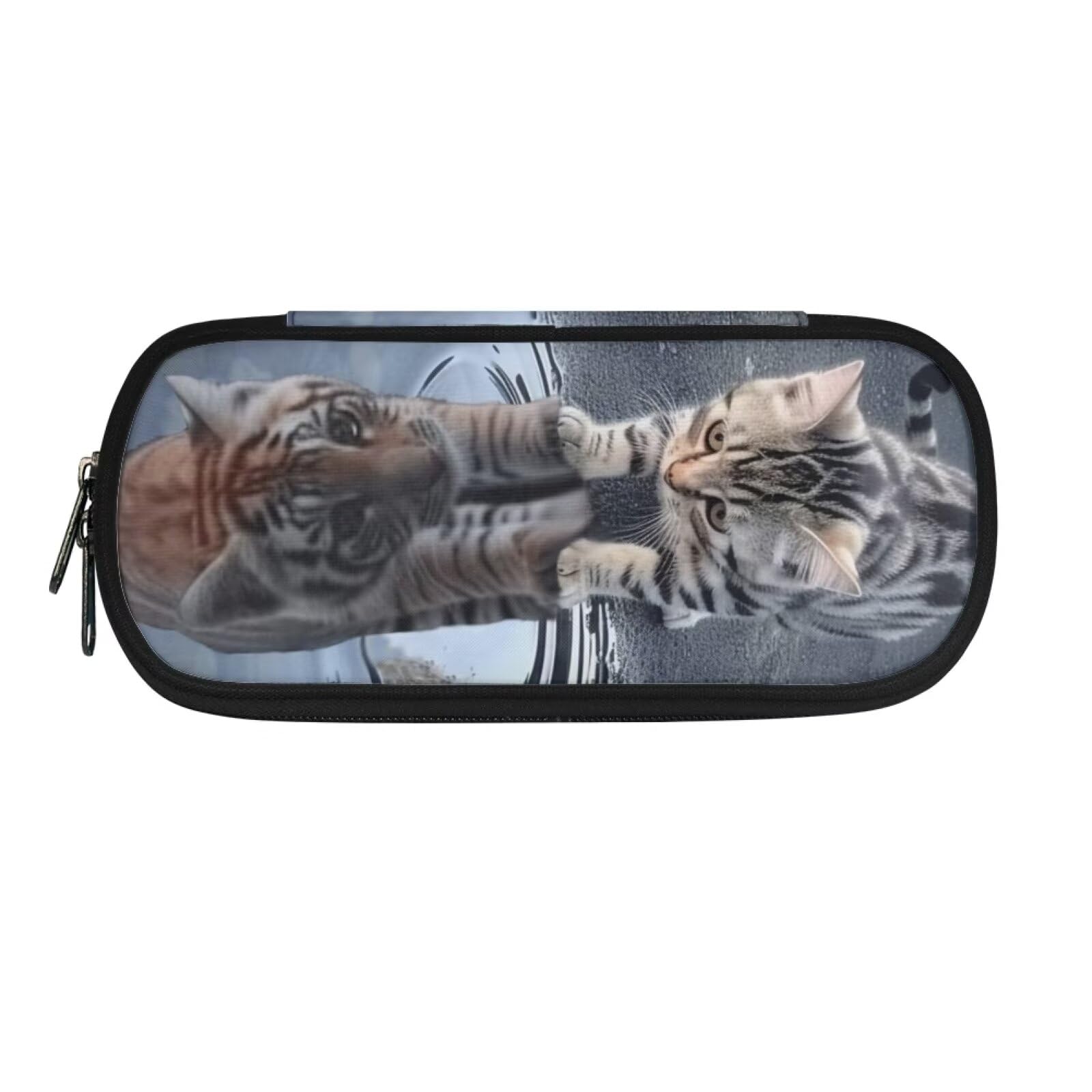 Howilath Cat Reflect Tiger Pencil Case for Teenage Boys Big Capacity Pencil Cases Students Stationery Pouch Pencil Box Desk Organizer with Zipper