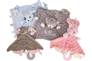 Personalized Baby Lovey Security Blanket,Custom Baby Blanket with Embroidered Name,Super Soft & Comfy Snuggle Blanket