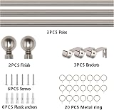Aspire Homeware Brushed Silver Extendable Curtain Pole 120-210 cm 28 mm view 5