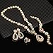 MOOCHI Women Gold Plated Jewelry Set Red & Green Cubic Zircon Pendant Necklace Earrings Bracelet Ring