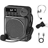 Wireless Voice Amplifier for Teachers, Original Voice Amplifier Wire Microphone with 2 Microphones, Portable Speaker megaphone for Classroom, Training, Meeting, Instructors, Coaches, Games