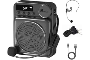 PHORALYN Wireless Voice Amplifier for Teachers, Original Voice Amplifier Wire Microphone with 2 Microphones, Portable Speaker megaphone for Classroom, Training, Meeting, Instructors, Coaches, Games