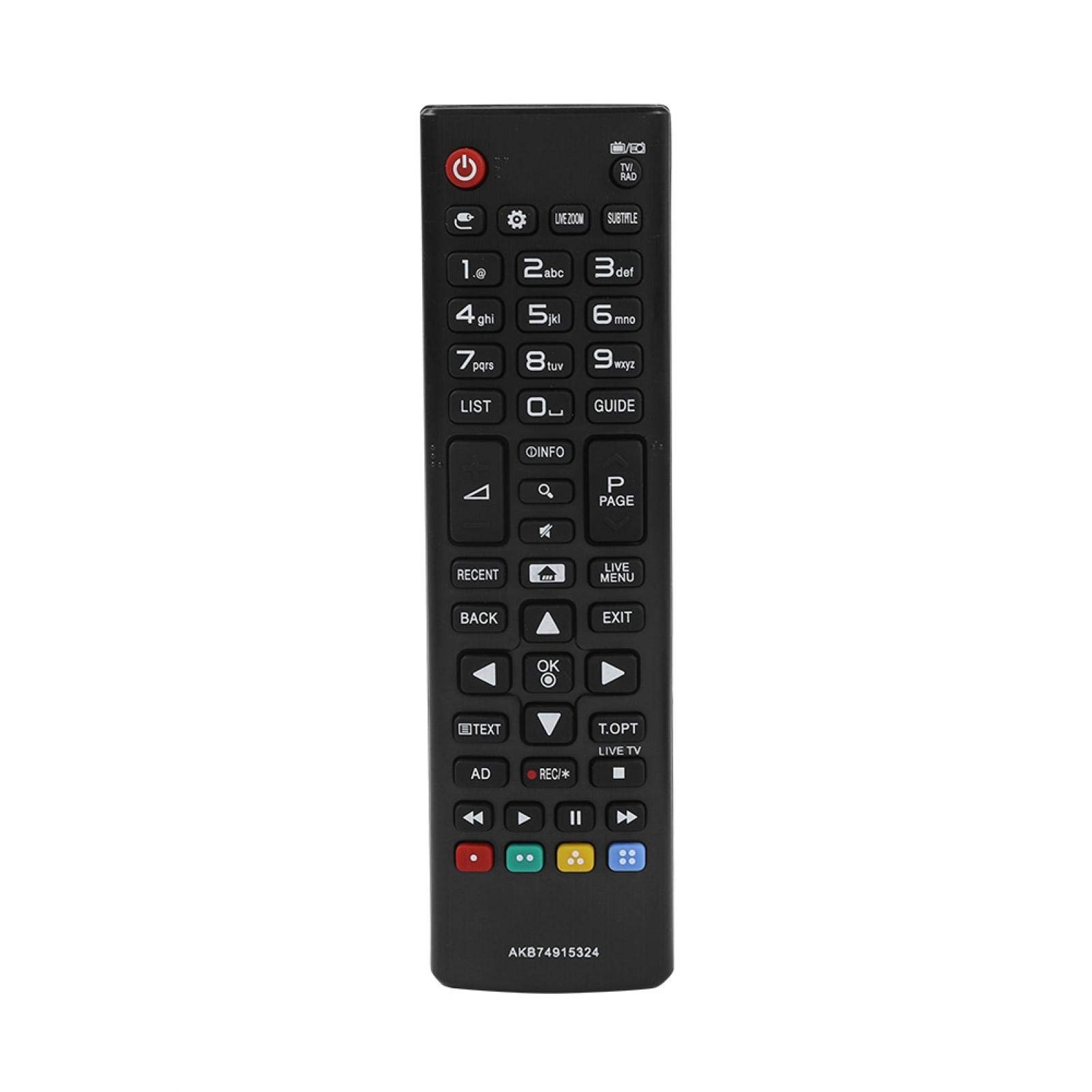 ASHATA TV Replacement Remote Control, Wireless TV Replacement Remote Control Smart Remote Controller for TVs AKB74915324 Black