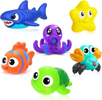 FWZXBK Mold Free No Hole Bath Toys Set for Toddlers 1-4 Years Kids
