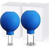 Nuanchu 2 Pieces Glass Cupping Set, Facial Cupping Cups Glass Silicone Cupping Cups Vacuum Suction Cupping Cups for Face Skin