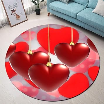 BBNNN Romantische rote Herzen nach Hause Wohnzimmer Dekor runder