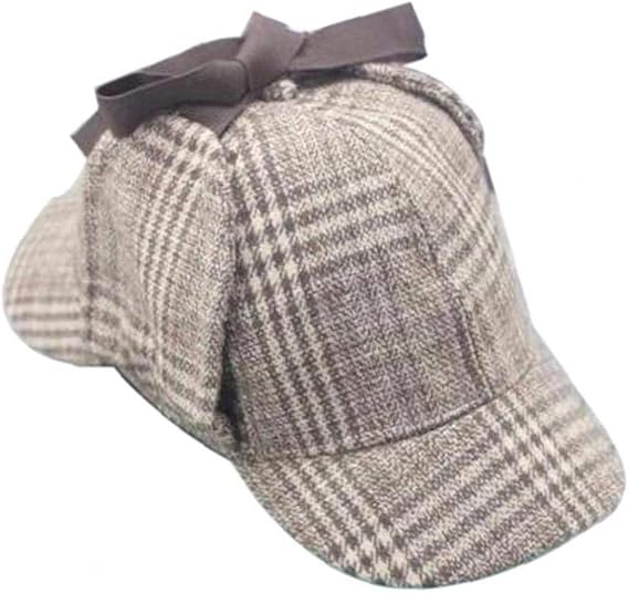 Unisex Sherlock Holmes Hat Detective Hat Deerstalker Hat for Adults