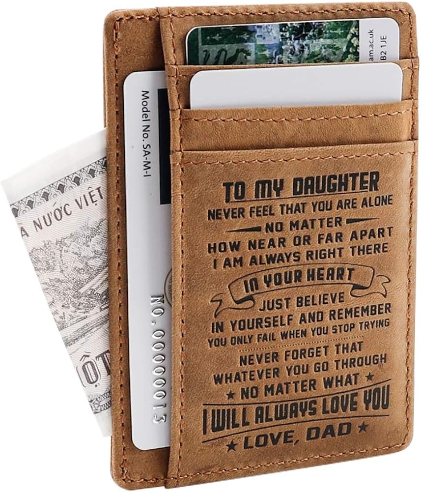 Personalized Pocket Wallet For Daughter Gifts 18th Birthday Graduation Christmas Gifts Son Memorial Gifts