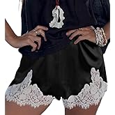 Lace Micro Shorts for Women Elastic Waist Satin Mini Short Pajama Bottoms Y2k Coquette Going Out Shorts