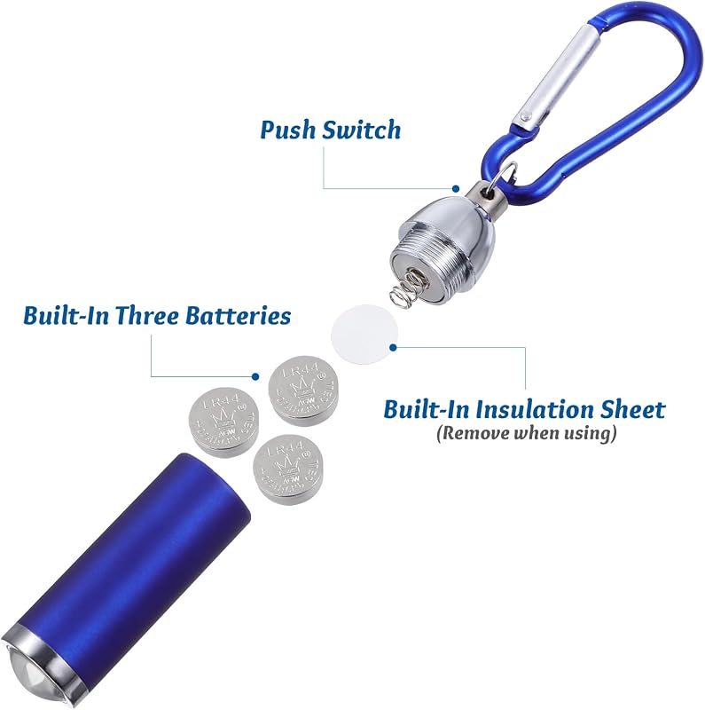 Taschenlampen-Schlüsselanhänger Mit Kletterhaken Mini Schlüsselbund Taschenlampe Für Outdoor-Camping Zuhause Und Rucksack Kompakt 1.97 X 0.59 X 0.59 in — Foto 6 von 8