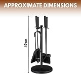 HomeZone Fireplace Companion Set 5-Piece Tool Kit With Stand 49cm view 2