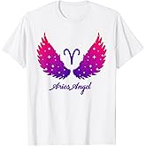 Aries Angel Zodiac Sign with Angel Wings Aries for Women T-Shirt