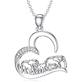 BETHZA Diamond Elephant Necklace for Women S925 Sterling Silver Elephant Necklace Elephant Gifts for Women I Love you for Always and Forever Lovely Animal Jewelry Gifts for Mom Grandma Wife
