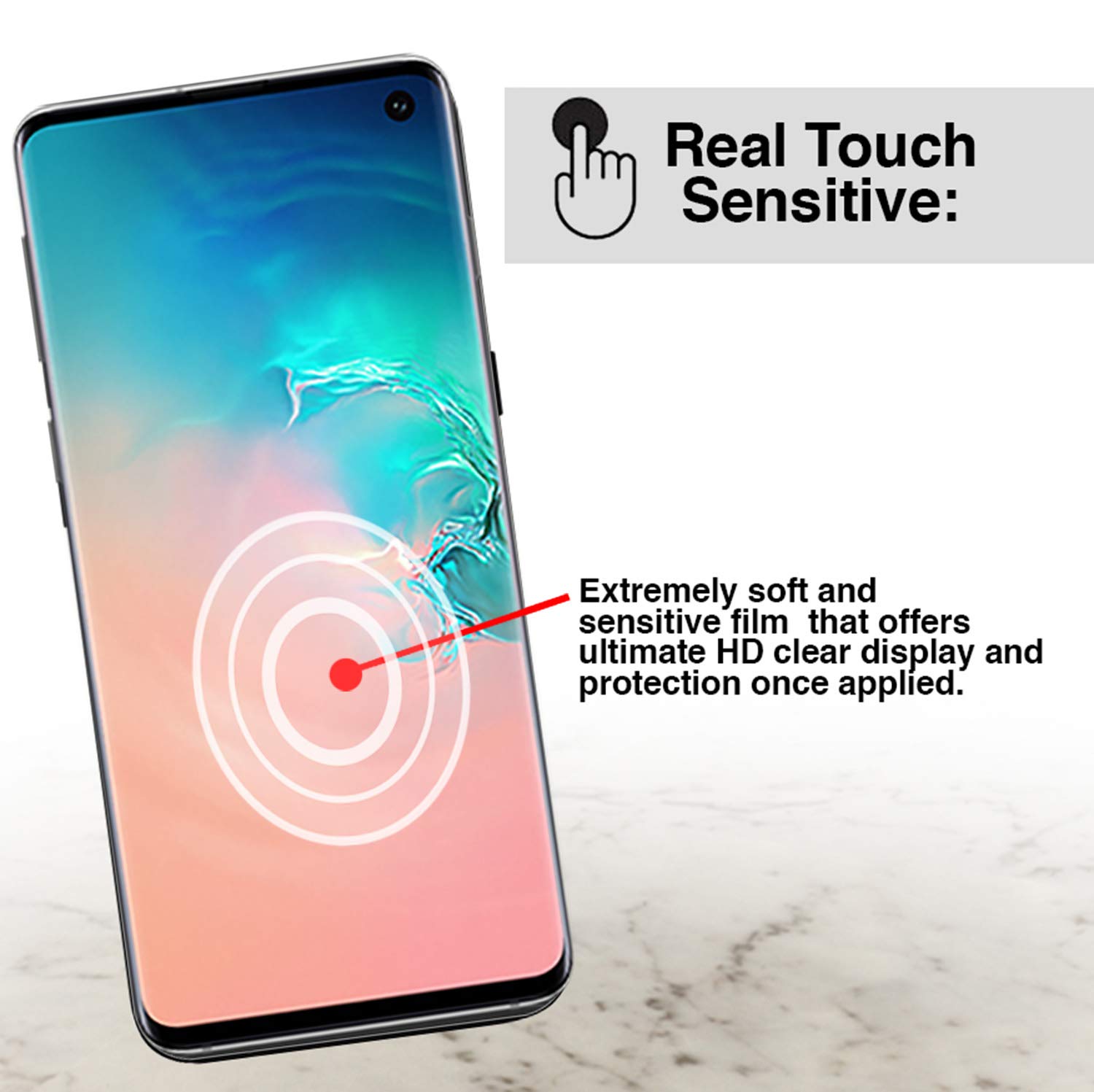 SAMAR Screen Protector (3 in Pack) for Samsung Galaxy S10, Premium Quality [Case Friendly] Crystal Clear Protectors {Full Size} highly invisible and work with in display fingerprint for Galaxy S10