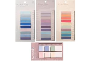 AIYUENCICI Index Tabs with Ruler, 4 Pack 660 Pieces Sticky Tab, Note Page Marker, Writable and Repositionable File Flags Morandi Pages Markers Book Labels for Reading Tab, Classify Files (Color C)