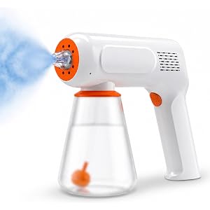 Professional Fogger Machine, 420ml (14.5oz) Cordless Nano Mist Sprayer Gun | Rechargeable Atomizer with 2 Gears, Portable Han