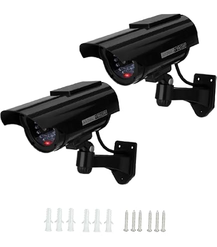 Lot De 2 Fausses Caméras De Surveillance Dôme Avec LED Clignotantes Pour Securite De Maison Blanches 99139377