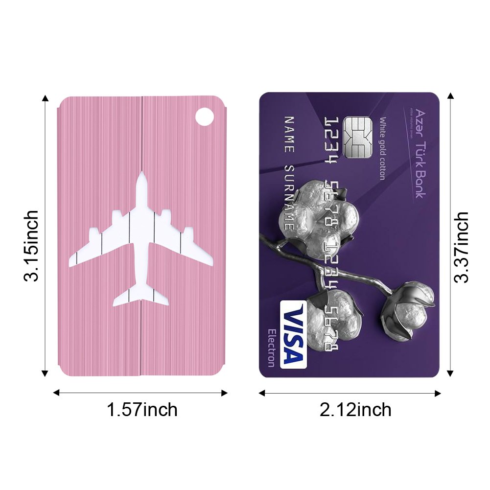 Aluminum Luggage & Suitcase Tags Travel ID Identification Labels Set For Bags -5 pack