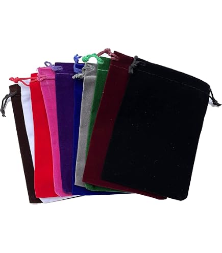 10pcs Velvet Drawstring Bags 5x7 Inches - Mixed Colors For Jewelry & Gifts