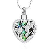 Imrsanl Hummingbird Cremation Jewelry Heart Urn Necklace for Ashes for Women Men Memorial Keepsake Ash Pendants of Loved Ones